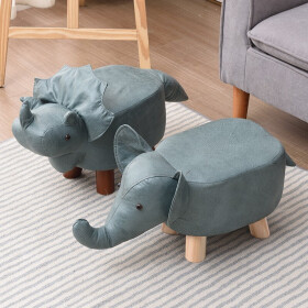 艺柳园 凳子实木动物大象凳子客厅可爱换鞋凳家用矮凳穿鞋凳时尚创意板凳 小象凳【墨绿】