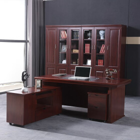 麦森（maisen）经理桌 中式办公家具老板主管总裁桌椅组合套装大班台桌子 1.6米红胡桃 MS-BT-2024