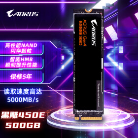 技嘉（GIGABYTE）黑雕450E AORUS Gen4 5000E SSD 500G固态硬盘 M.2接口 pcie4.0系列（NVMe协议）高速