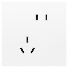 罗格朗（LEGRAND） 开关插座面板 五孔插座暗装电源套装 畅境玉兰白错位五孔10只 插座