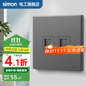 西蒙（SIMON） 开关插座面板五孔插座空调网络单开双控一开五孔usbC60荧光灰 二位电脑（六类） 弱电类