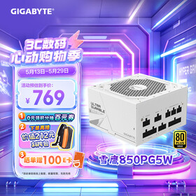 技嘉（GIGABYTE）雪鹰 白色限定 额定850W金牌认证全模组电源/ATX 3.0/PCIE5.0/原生16PIN/五年保障/支持40系列显卡