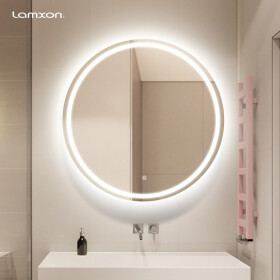 莱姆森（Lamxon） 智能镜子 圆镜子浴室镜卫生间 led带灯 挂墙 洗手间卫浴镜化妆镜 【白光灯+触摸开关+防雾】 700mm直径