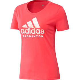阿迪达斯adidas 运动服女款 短袖T恤全棉文化衫羽毛球服上衣GRAPHIC CV4340红色 L码/170