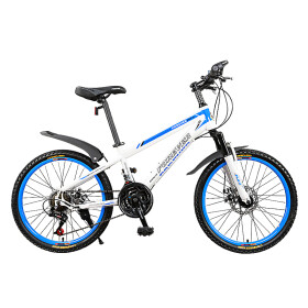 永久山地自行车 22英寸21速/高碳钢/双碟刹 男女学生单车 厂家配送 辉腾 白蓝色