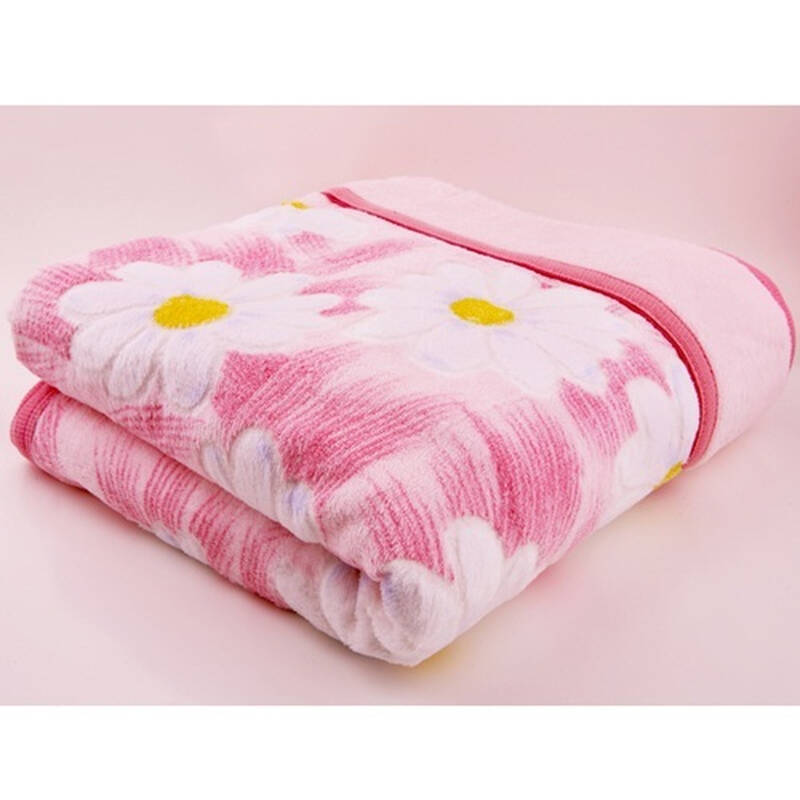 三利超舒适单人毛巾被粉色高级礼盒装 自营