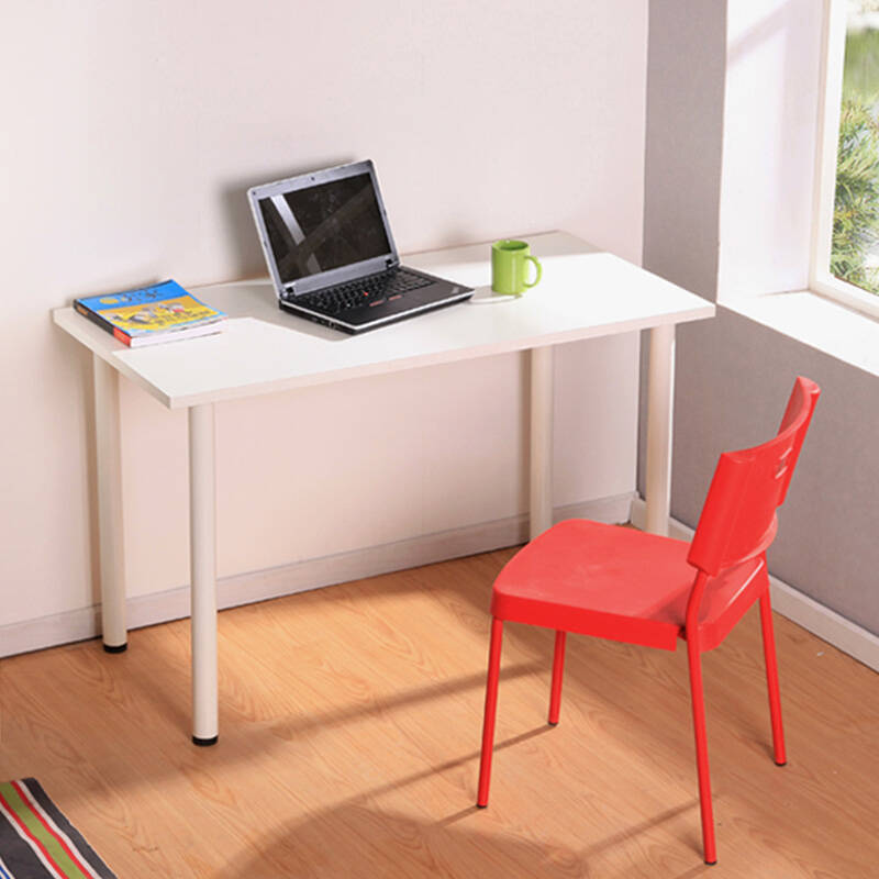 优以品 直腿单人书桌 简约台式电脑办公桌 桌子 全白 长80*宽50