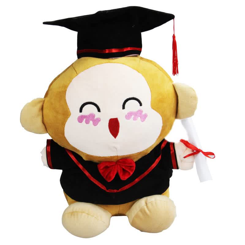 学士服/硕士服/带博士帽毛绒公仔 哈喜猴 毕业拍照纪念礼物 40厘米