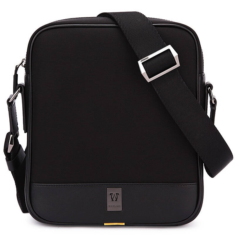 万里马wanlima 男士商务休闲高档织物布料单肩公文包31112120224黑色