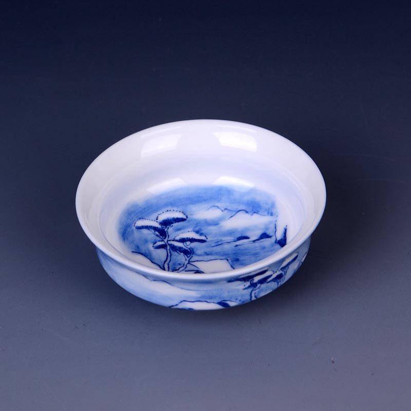 忆壶茶 景德镇青花瓷品茗杯茶杯小品杯春夏秋冬四款 冬
