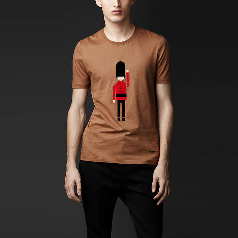 burberry prorsum/巴宝莉 高端款 短袖t恤 巴宝莉男装 44870221 棕色