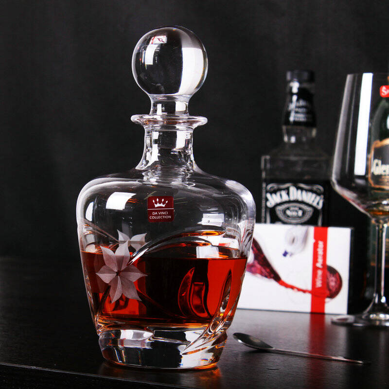 意大利rcr达芬奇 水晶威士忌酒樽 雪绒花洋酒瓶 精美装饰品 限量版藏