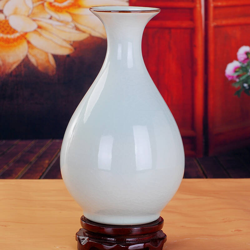 鼎公 景德镇瓷器花瓶 家居摆件 高温冰裂纹颜色釉 陶瓷工艺品 邮购包