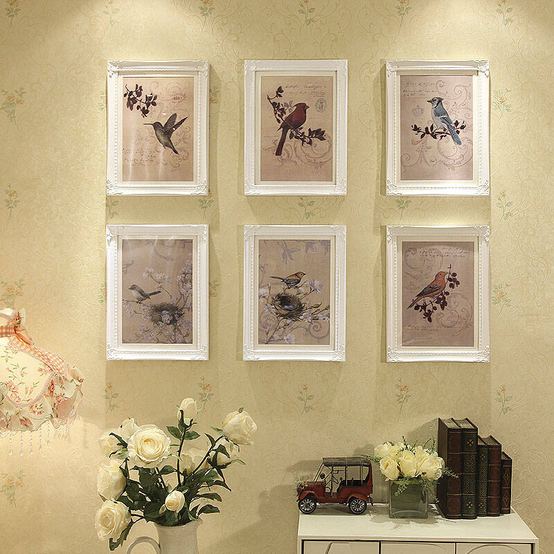 欧木格进口实木欧式高端照片墙 6框客厅大墙面相片墙 雕花相框组合