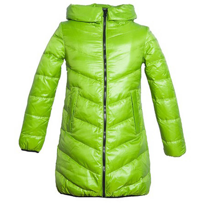 冰飞 女款羽绒服 连帽亮面修身中长款女 bf2336 59(柳绿) 160/84a