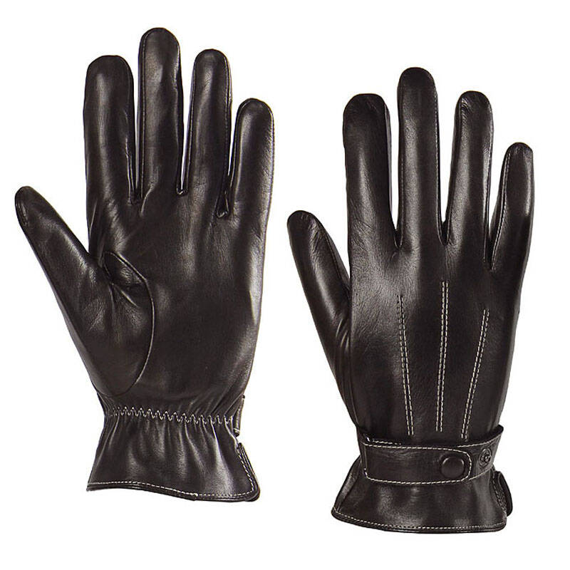 【warmen品牌】男士时尚保暖款进口羊皮手套 男式真皮手套m009 皮革棕