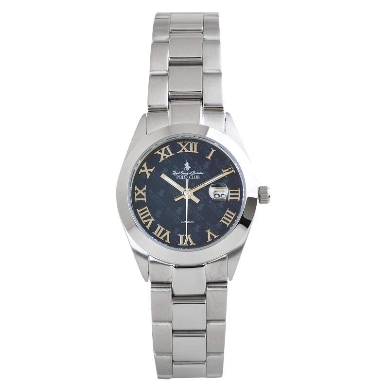 保罗(polo)女表 商务品味夜光针日历显示50米防水 钢带 plw683 蓝色