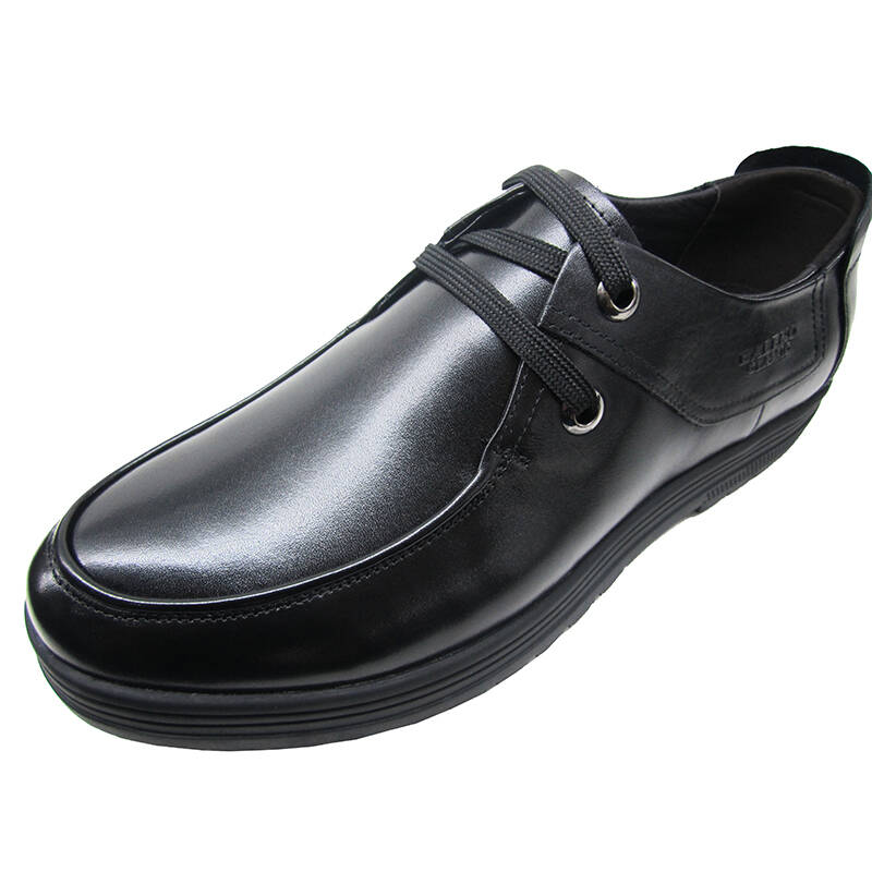 宾奴最新款商务休闲男鞋系带经典款式923201597黑色 黑色 38