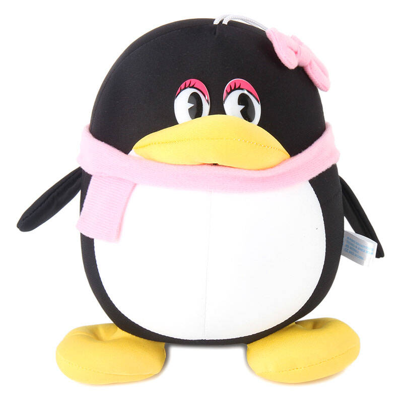 qq企鹅公仔 泡沫粒子玩具qq玩偶 高弹性布艺玩具 q妹 36厘米