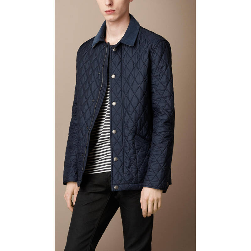 burberry brit/巴宝莉 秋冬新品 男士翻领 夹克外套 38104061 蓝色 l
