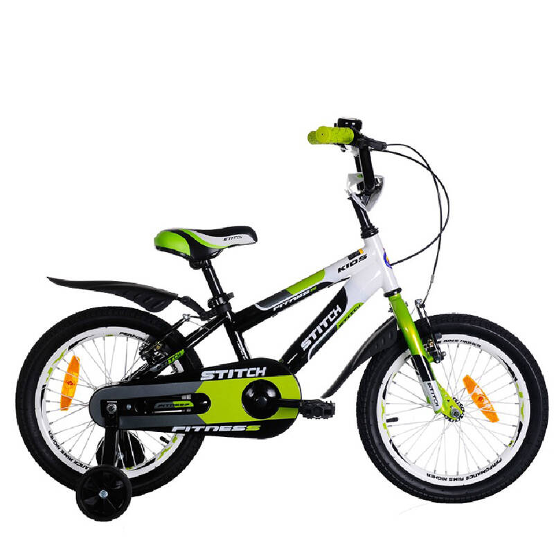 祺娃娃stitch儿童自行车 14寸16寸小孩自行车 新雀 绿色 16寸
