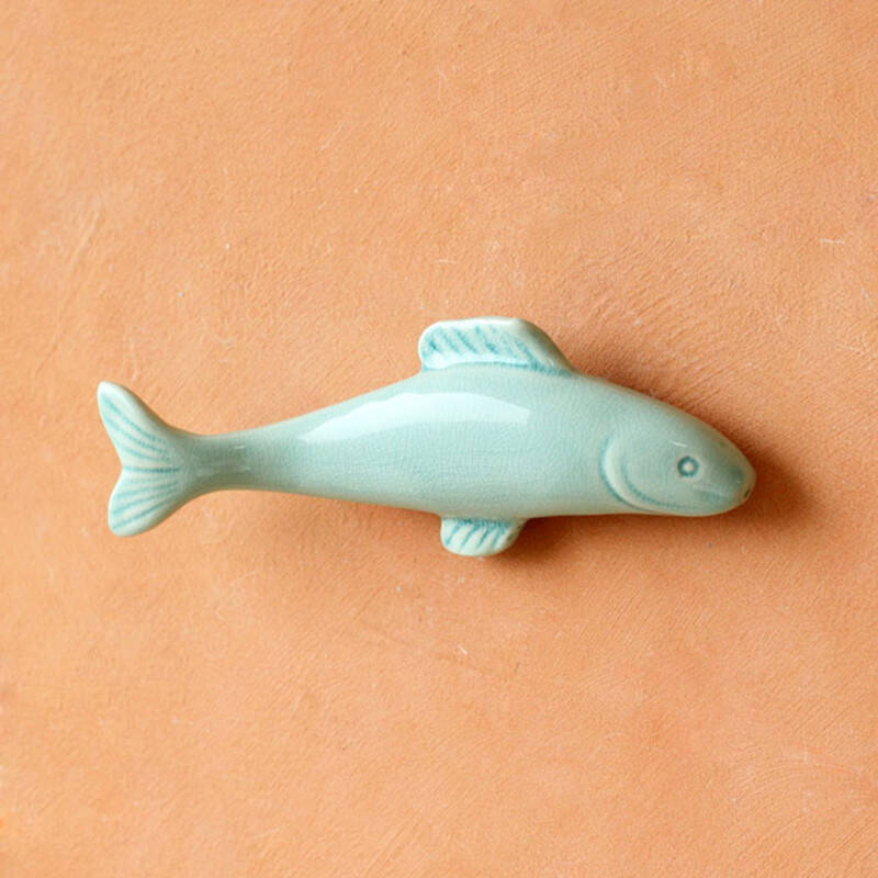 鱼西美屋 悠游鱼挂件 陶瓷壁挂装饰品 裂纹瓷年年有余鱼 工艺品家居