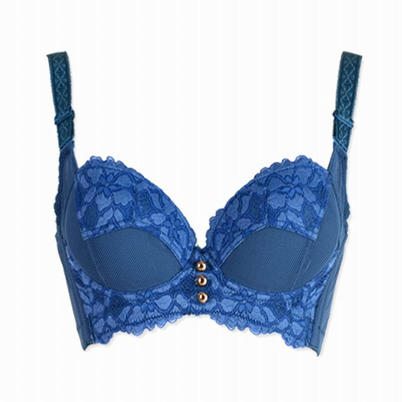 专柜中模杯舒适透气聚拢上托时尚百搭远红外调整型文胸bsk105 浅蓝色