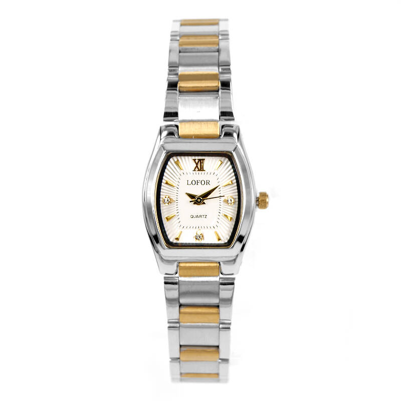 罗佛伦(lofor)经典大气商务时尚钢带女士石英手表6192女款 白色