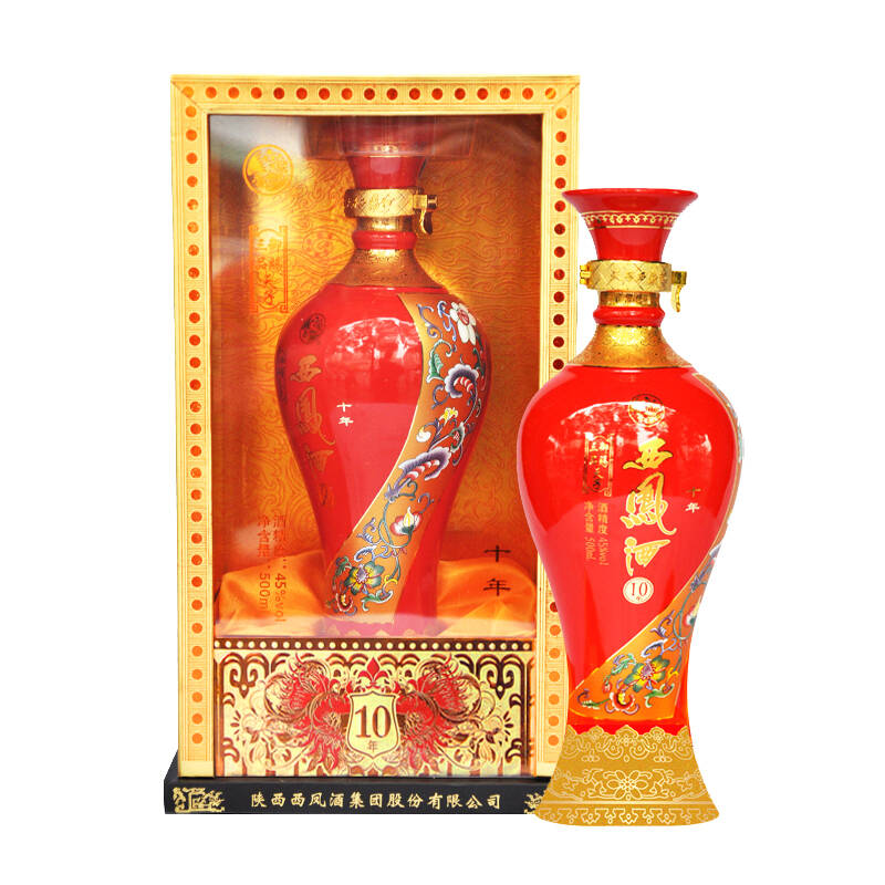 45度白酒天子西凤酒御赐三品10(十)年中华老字号白酒500ml