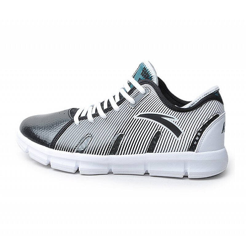 安踏 男式 户外篮球系列渐变色规则条纹篮球鞋 11221146-2 黑色 41