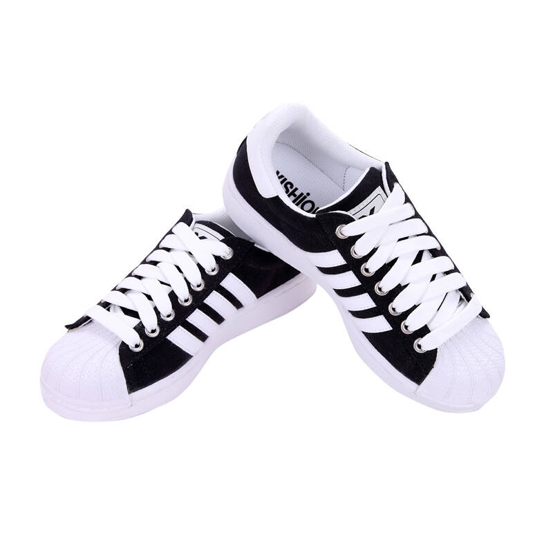 以纯 女装百搭舒适休闲鞋子19329039 黑色 37