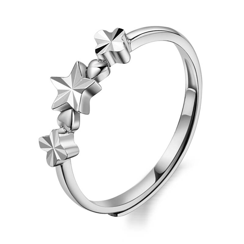 金马珠宝 钯金白金时尚休闲女戒(春光灿烂)pd990jz0043(可刻字) 约1.