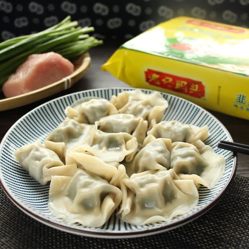 湾仔码头韭菜猪肉水饺720g36只早餐夜宵火锅食材精选面粉方便菜速冻