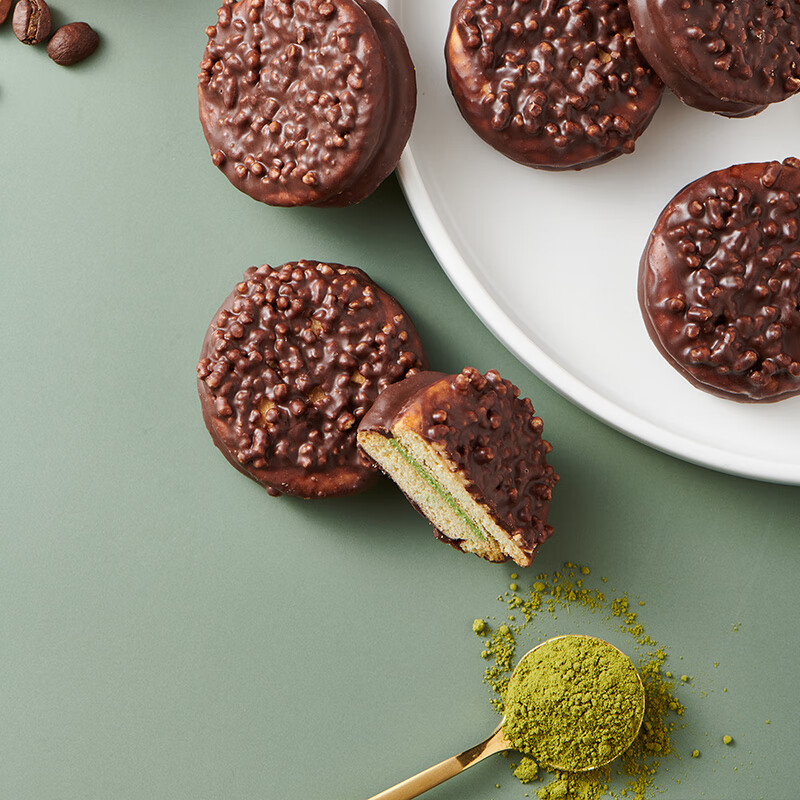 达利园巧克力派巧可醇抹茶味680g 早餐代餐夹心面包点心办公室网红