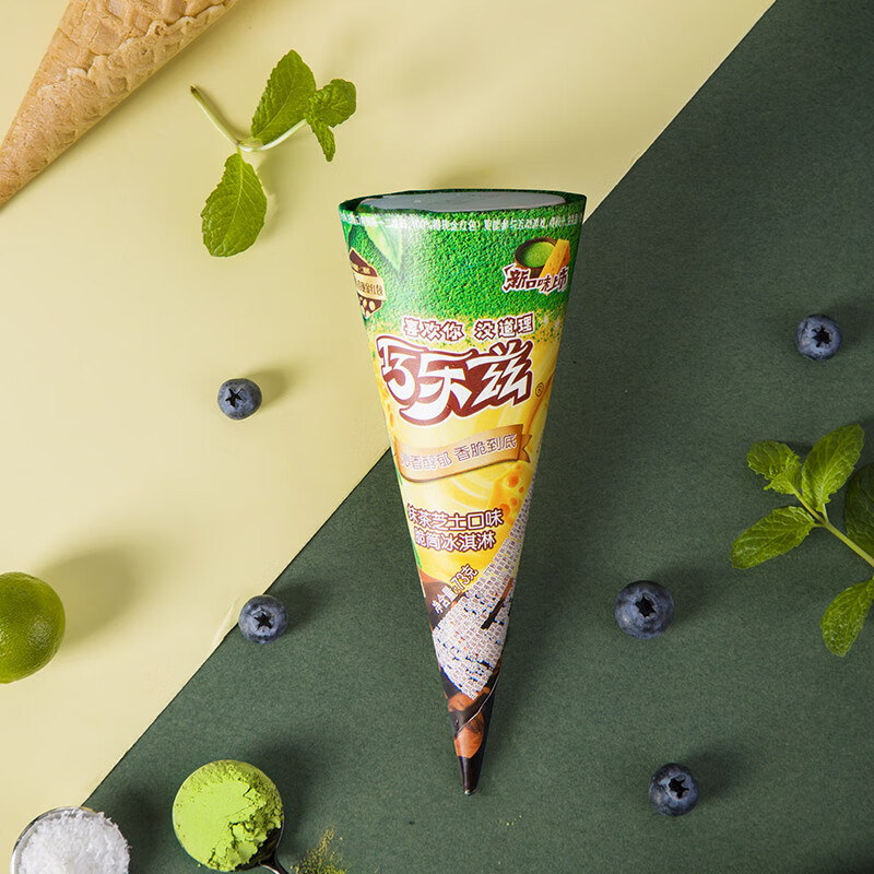 伊利 巧乐兹抹茶芝士口味脆皮甜筒冰淇淋冰激凌冷饮 73g*6/盒 *2件