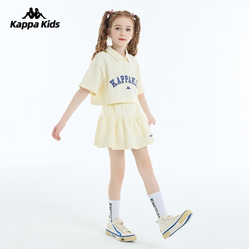 Kappa 卡帕 女童纯棉短款Polo衫短袖短裙套装 2色