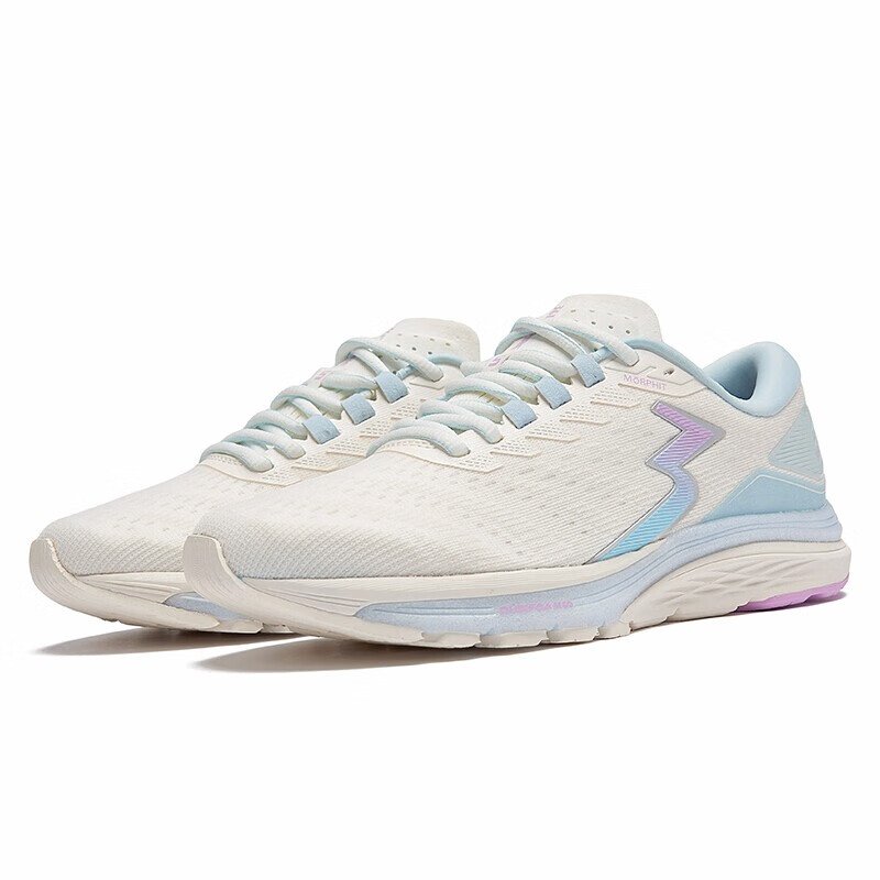 361度专业梦幻毛白羽毛运动鞋跑鞋男女缓震