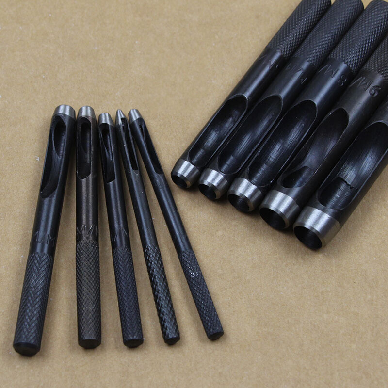 1-50mm 黑色皮带打孔器 皮带冲子皮革打孔器圆形钢冲头圆柱冲 18mm内