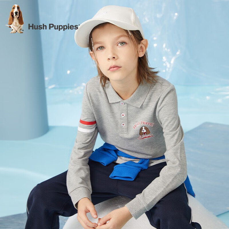 Hush Puppies 暇步士 21年款 男童翻领运动长袖POLO衫 PLUS会员折后￥69包邮105~170码多色可选