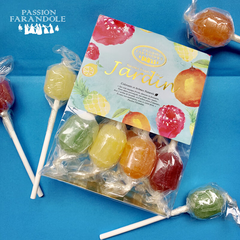 进口潘恩之舞田园天然果味棒棒糖水蜜桃苹果草莓樱桃清甜母节80g田园