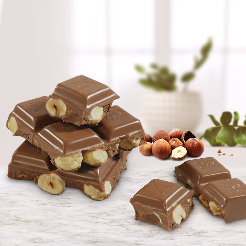 德国进口rittersport瑞特斯波德全榛子巧克力100g *3件