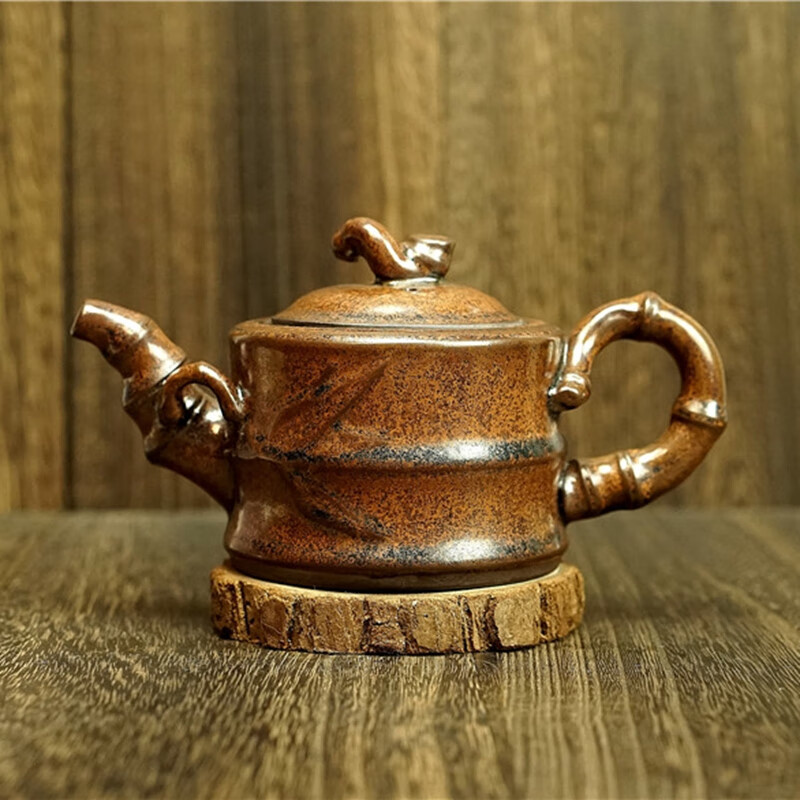 【竹报平安壶】釉色雅致敦厚 周源华 220cc 建盏茶