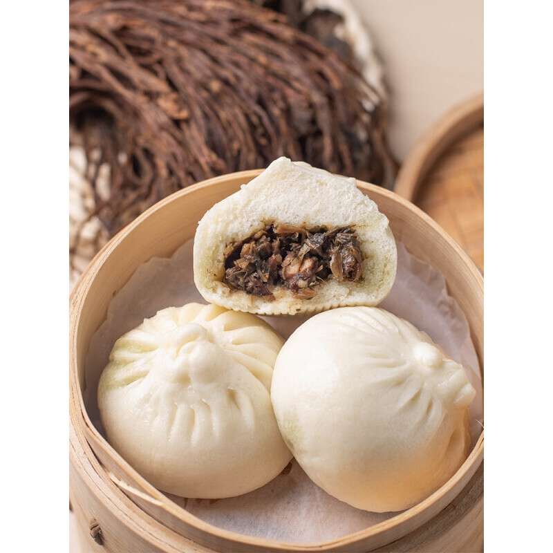 扬州富春包子三丁包荠菜包烧麦蟹黄包肉包小笼包五丰早餐速冻食品