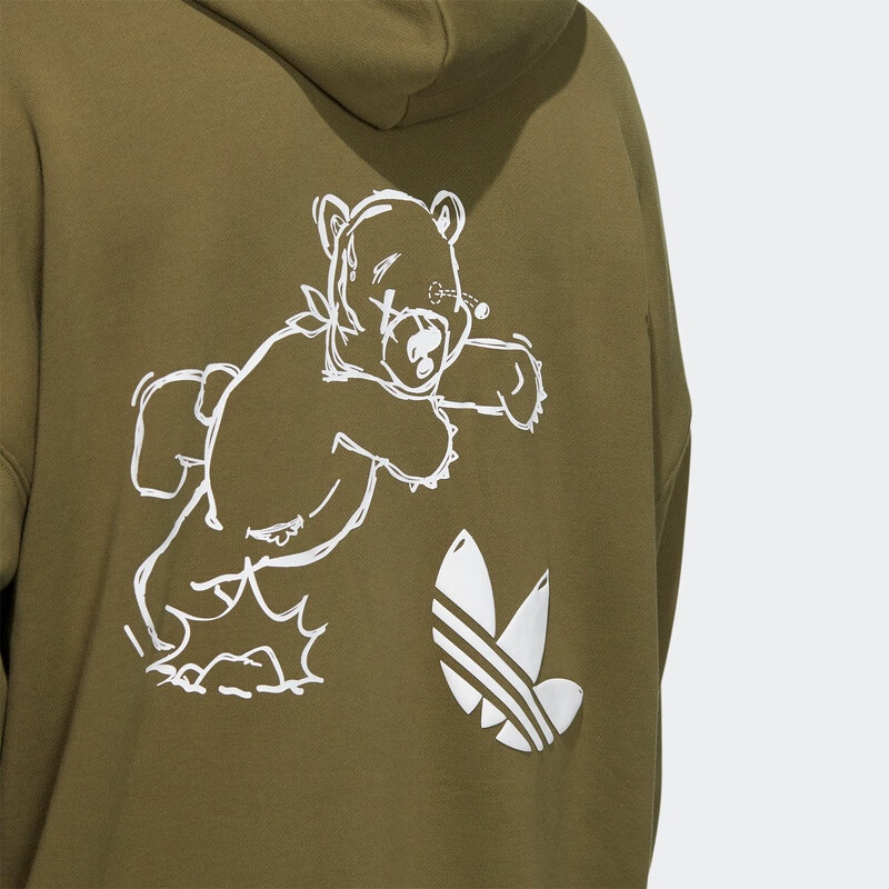 adidas阿迪达斯官网三叶草男装小熊运动连帽卫衣