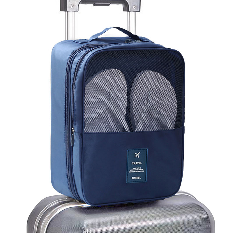 川诺 鞋包 3303 可套拉杆箱手提式旅行鞋盒便携鞋子整理收纳袋 藏蓝色 
