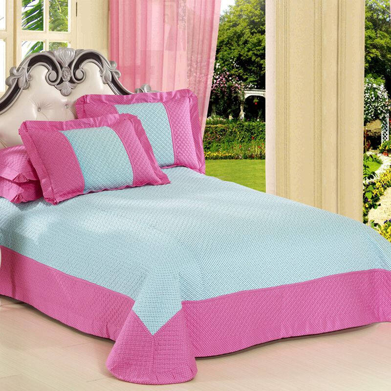 高支高密全棉斜纹绗绣夹棉床盖单人床双人床床上用品 甜心公主 床盖