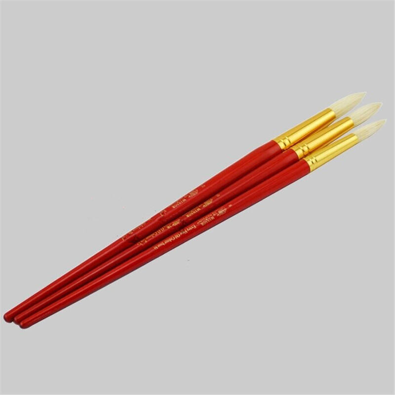 温莎牛顿 高级圆头猪鬃油画笔 猪毛画笔 油画颜料笔 长杆红杆单支 2