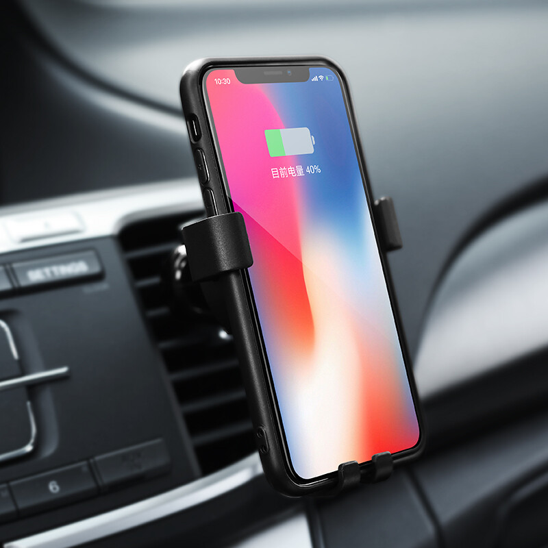 車載無線充電器 手機重力支架 出風口適用蘋果iphone x/8 plus三星s8