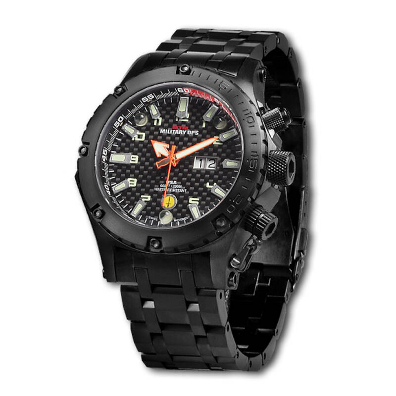 美国mtm户外夜间作战系列-秃鹰vulture 顶级军表 黑色钛金