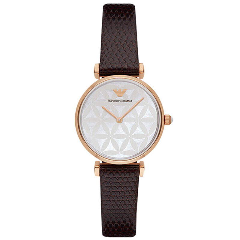 阿玛尼(emporio armani)手表皮质表带时尚休闲简约石英女士腕表ar1990
